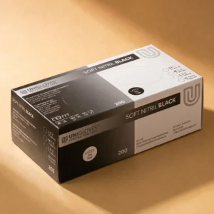 UNIGLOVES Soft Nitrile Gloves BLACK 200 tk