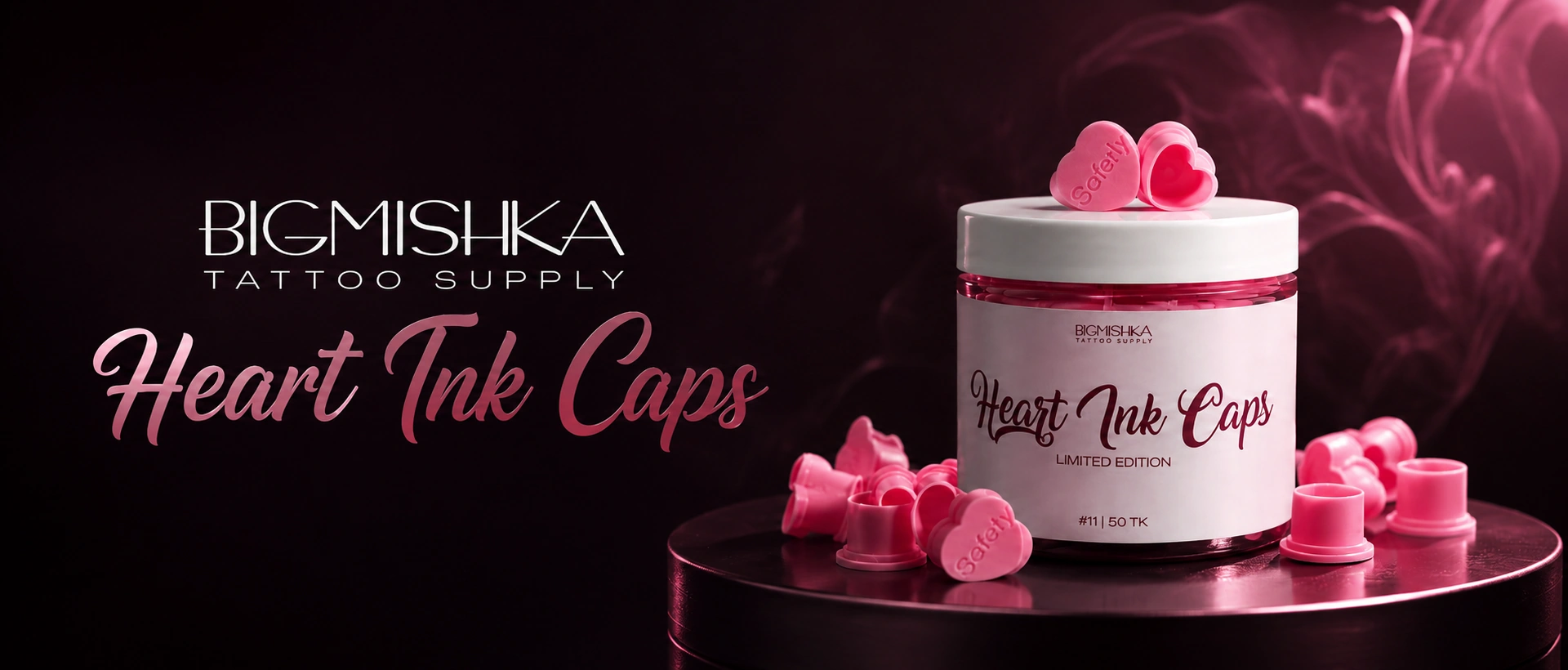 BIGMISHKA Heart Ink Caps 50 pcs